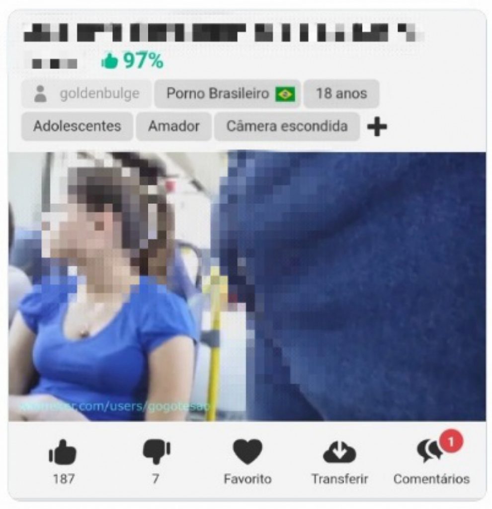 Jovem é assediada em ônibus em São José e vídeo acaba em sites pornográficos