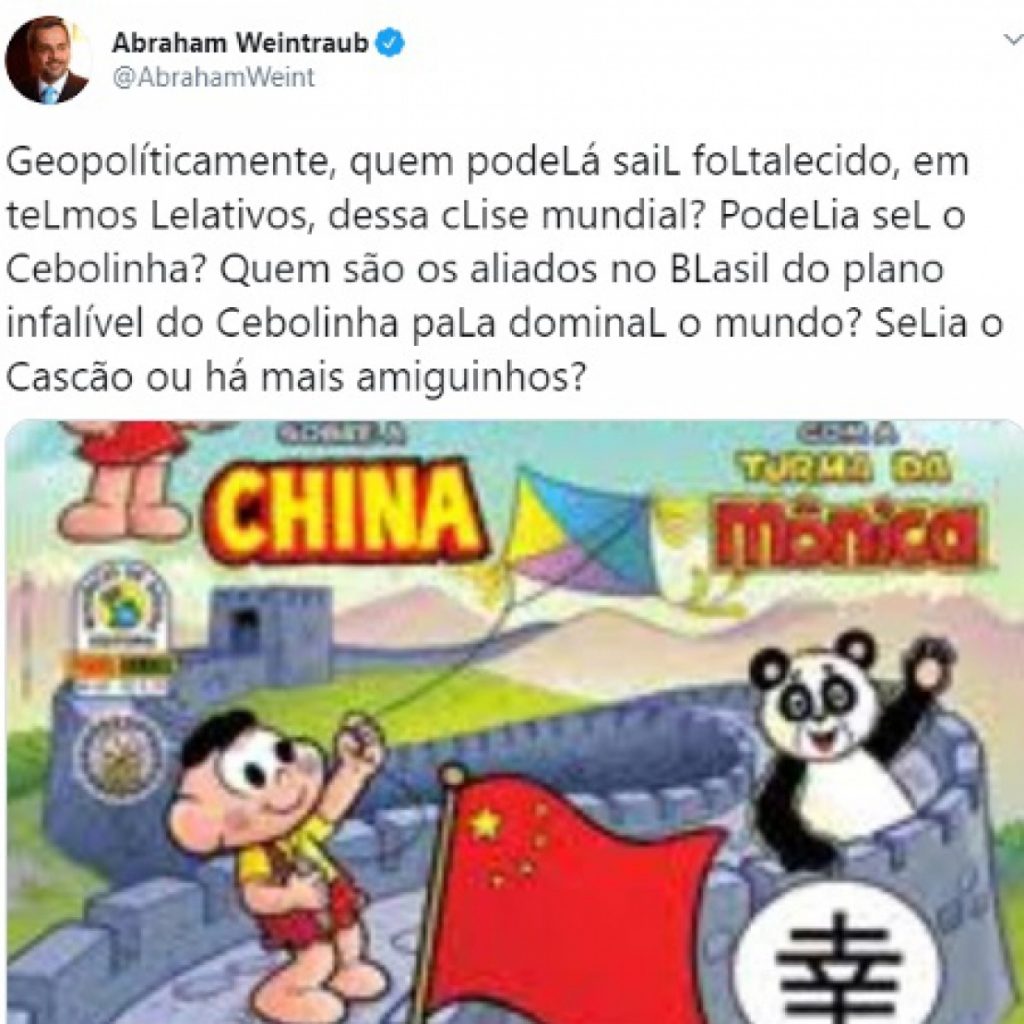 Embaixada chinesa aponta cunho racista em publicação de Ministro da Educação