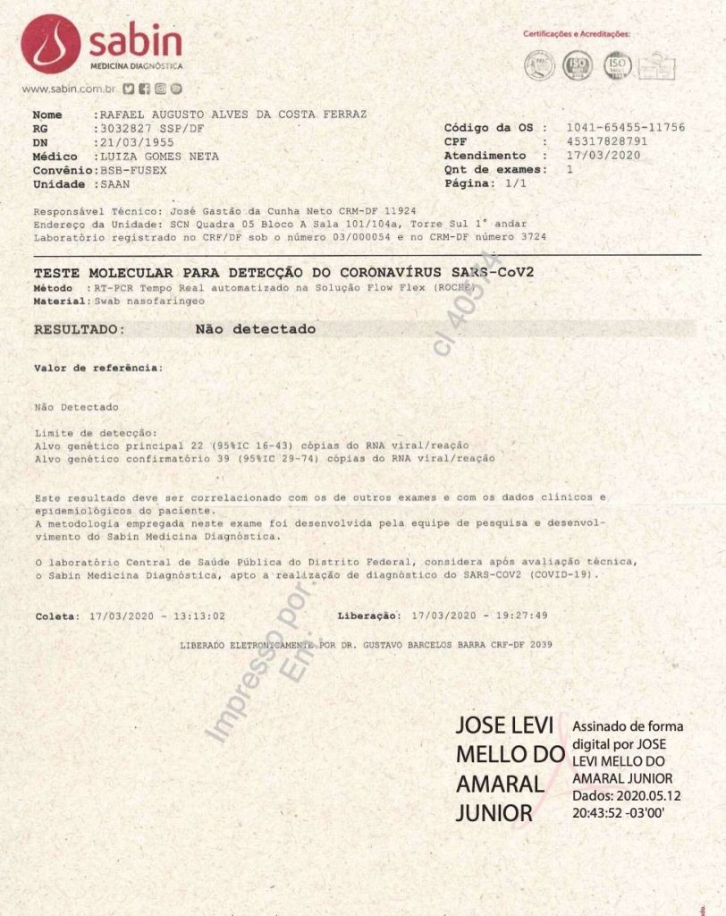 STF determina divulgação na íntegra dos exames de Covid-19 de Bolsonaro