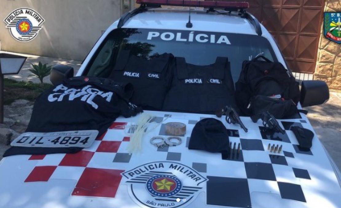 Três homens que se passavam por policiais civil são presos em Taubaté