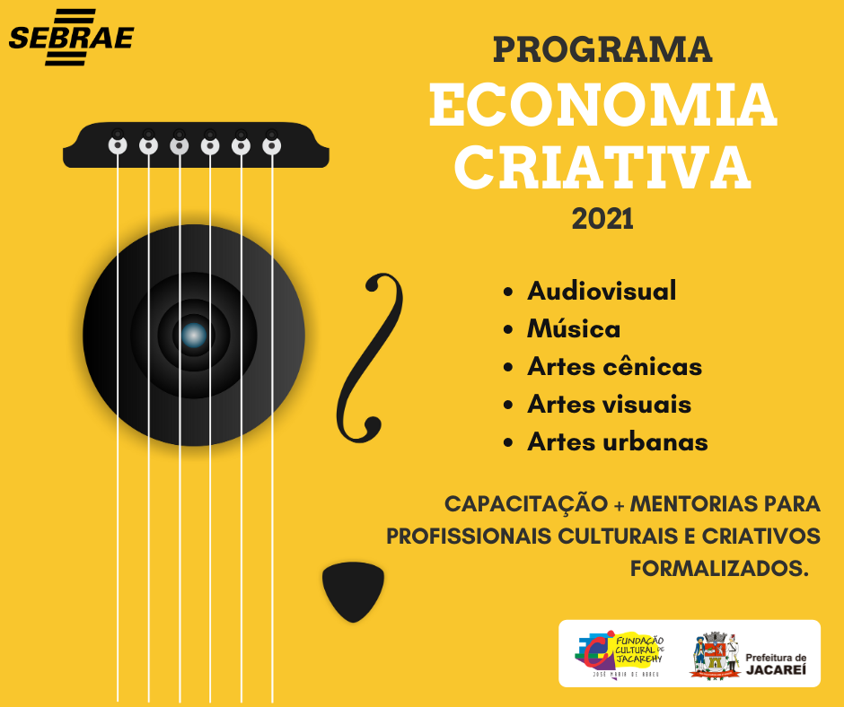 Fundação Cultural de Jacareí e Sebrae oferecem 50 vagas de capacitação para área de economia criativa